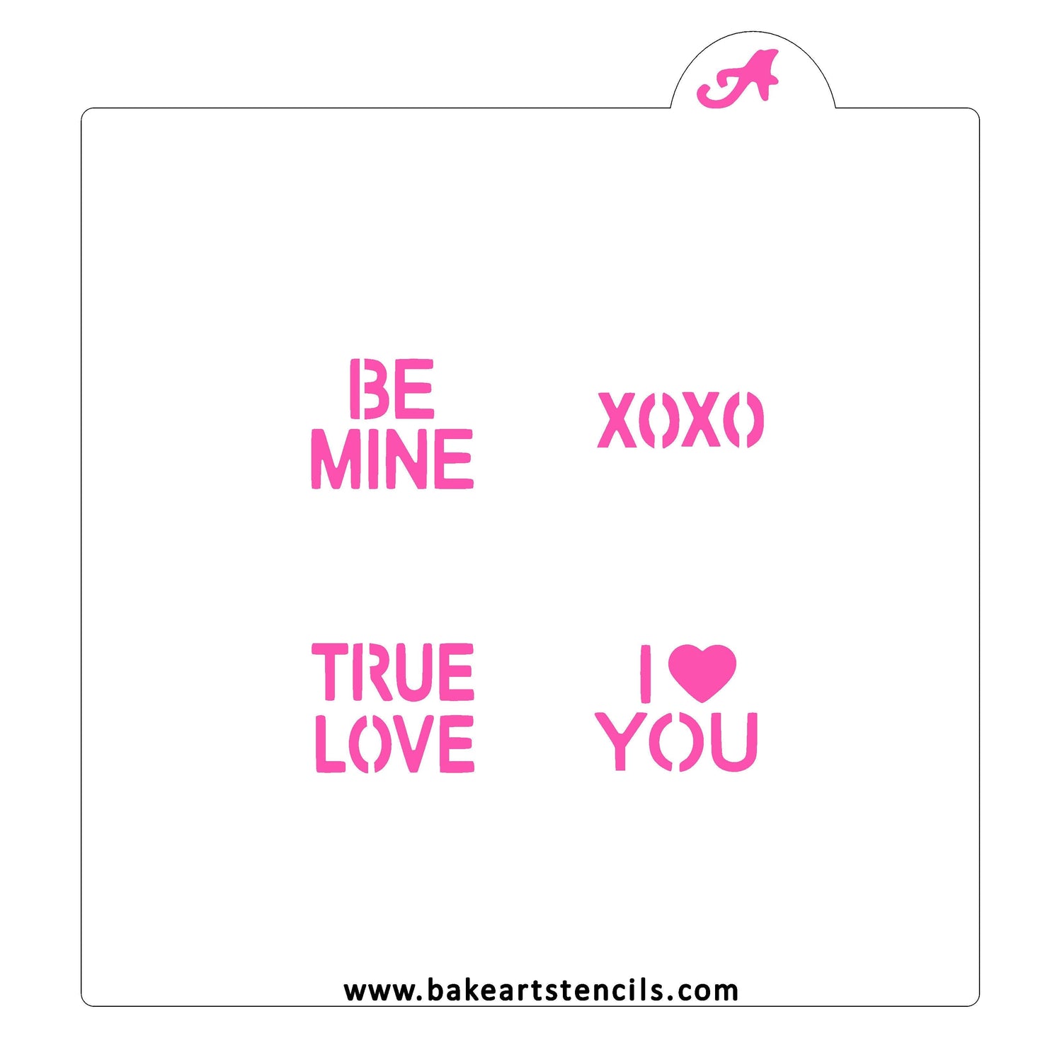Conversation Hearts Cookie Stencil