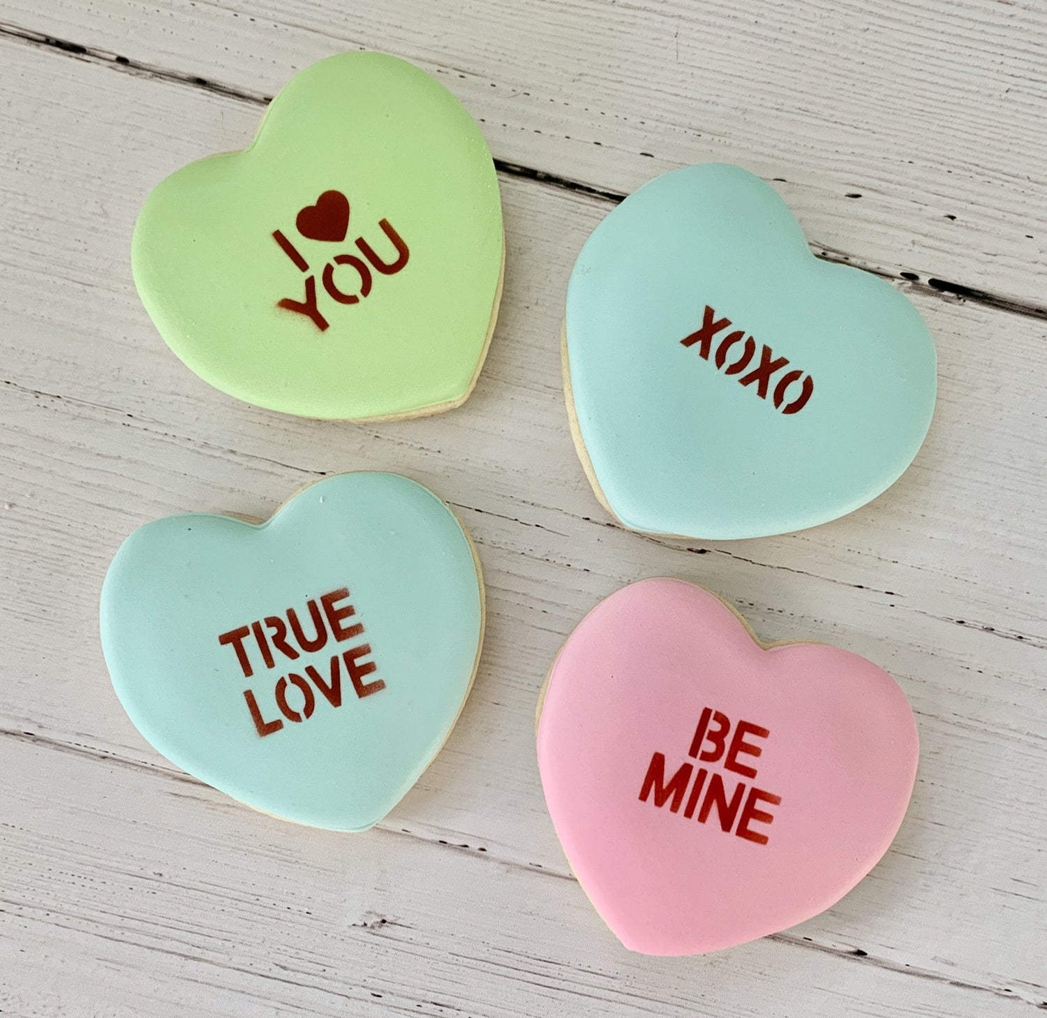 Conversation Hearts Cookie Stencil