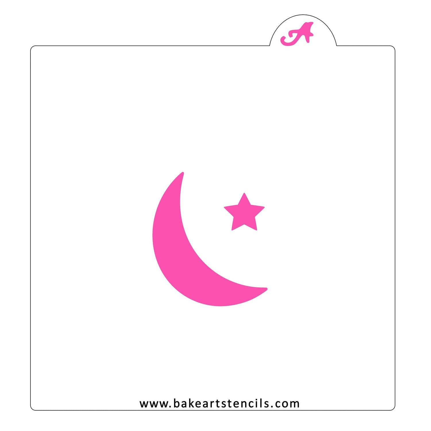 Crescent Moon and Star Stencil