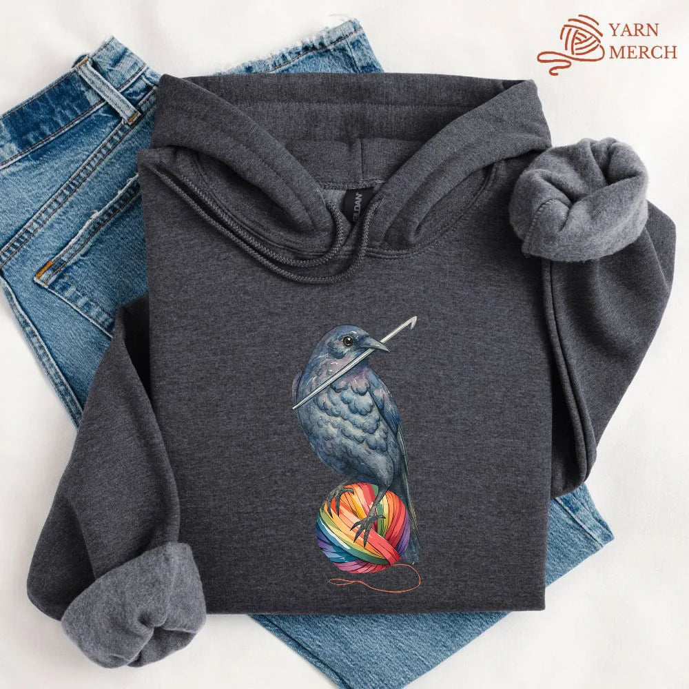 Crochet Crow Hoodie