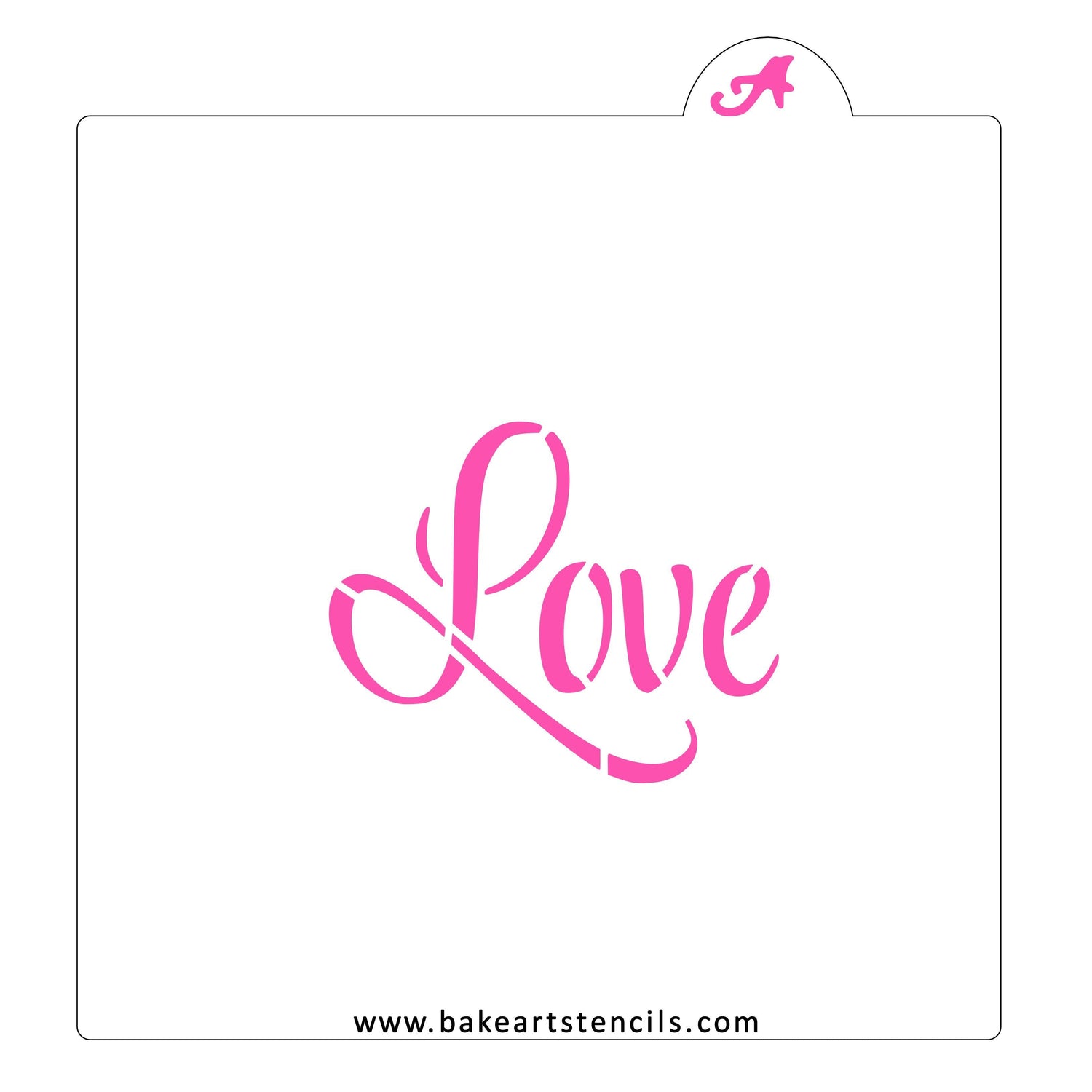 Cursive Love Cookie Stencil