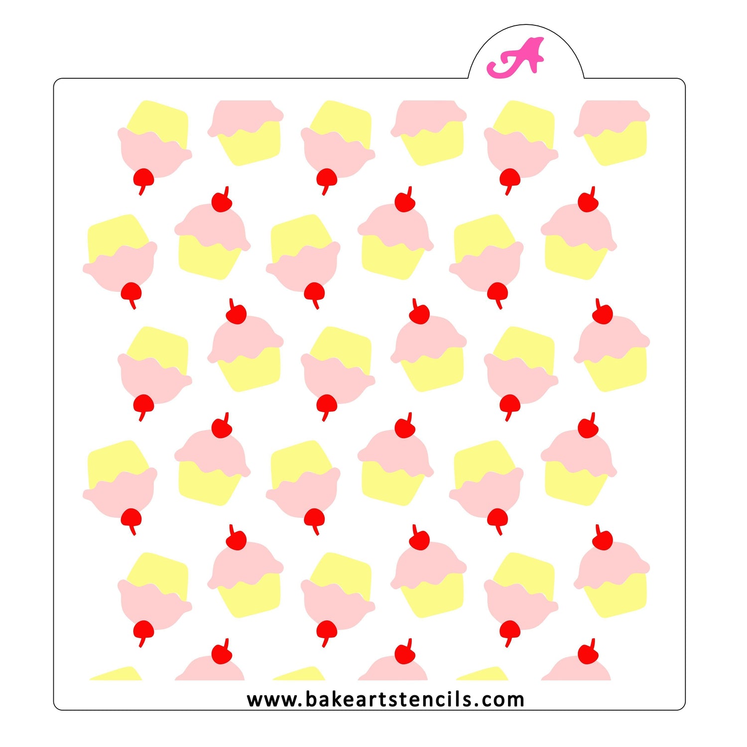 Cute Cupcakes Pattern Stencil Set