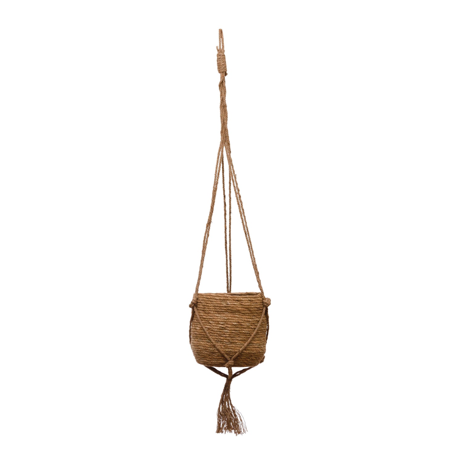 Straw Planter with Jute Hanger