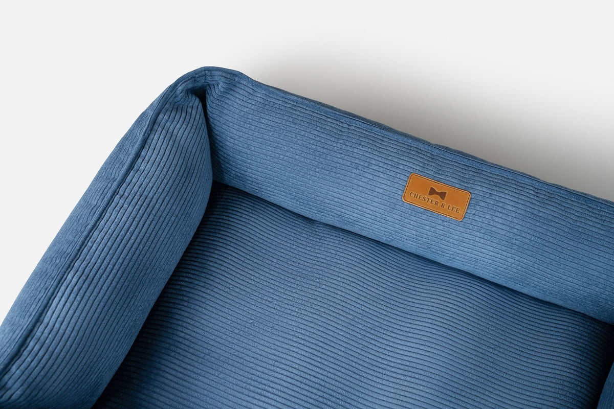 Chester & Lee | Fancy Corduroy Sleeper Dog Bed Blue by Chester & Lee, product image 8