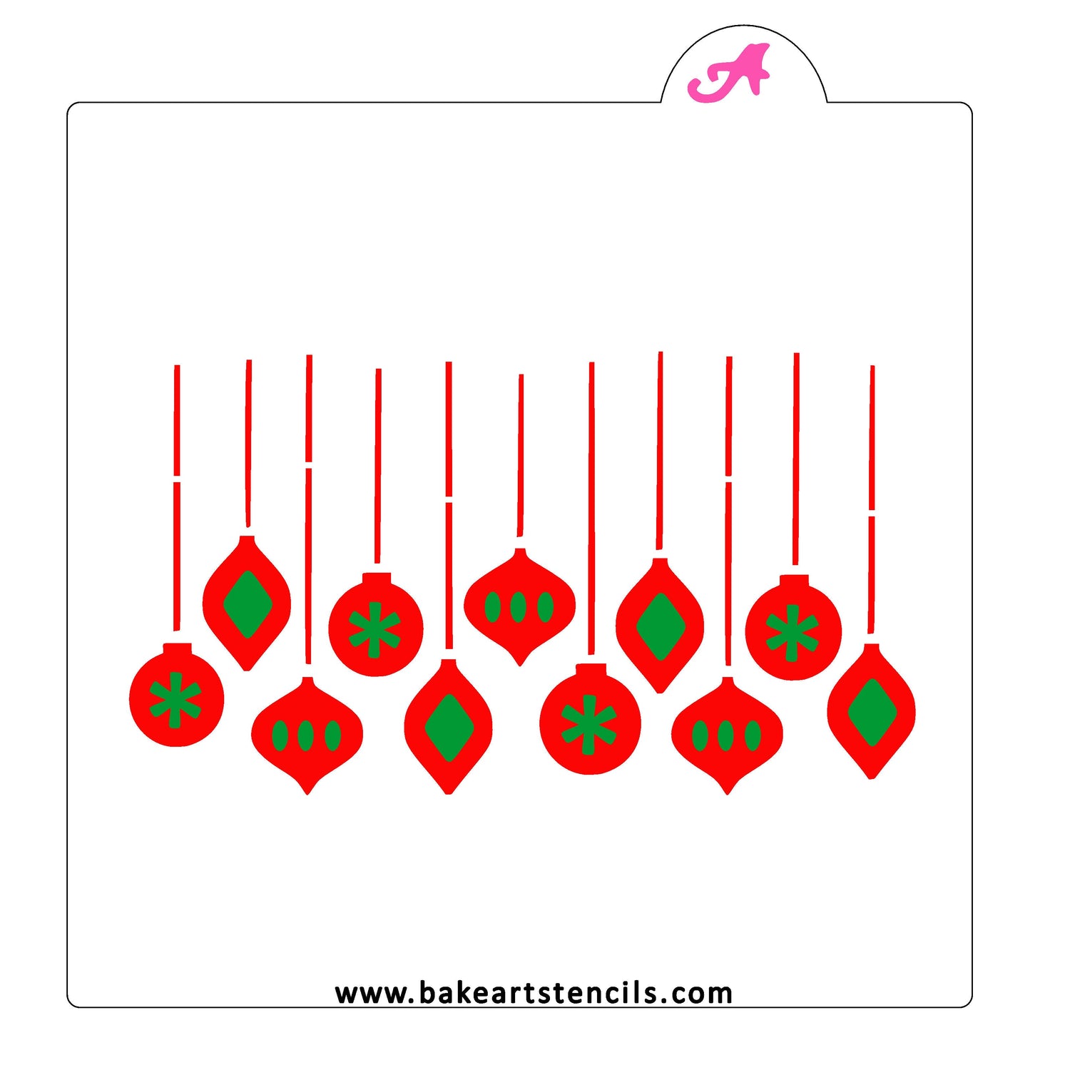 Hanging Ornaments Cookie Stencil