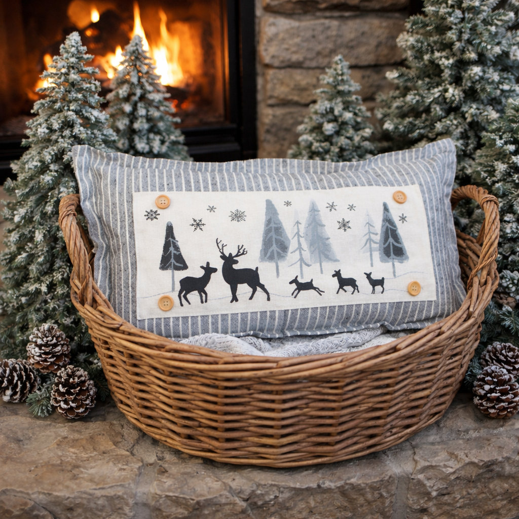 NEW! WINTER BUNDLE 26: 3 seasons +BURLAP pillow: LUCKY, XOXO, DEER
