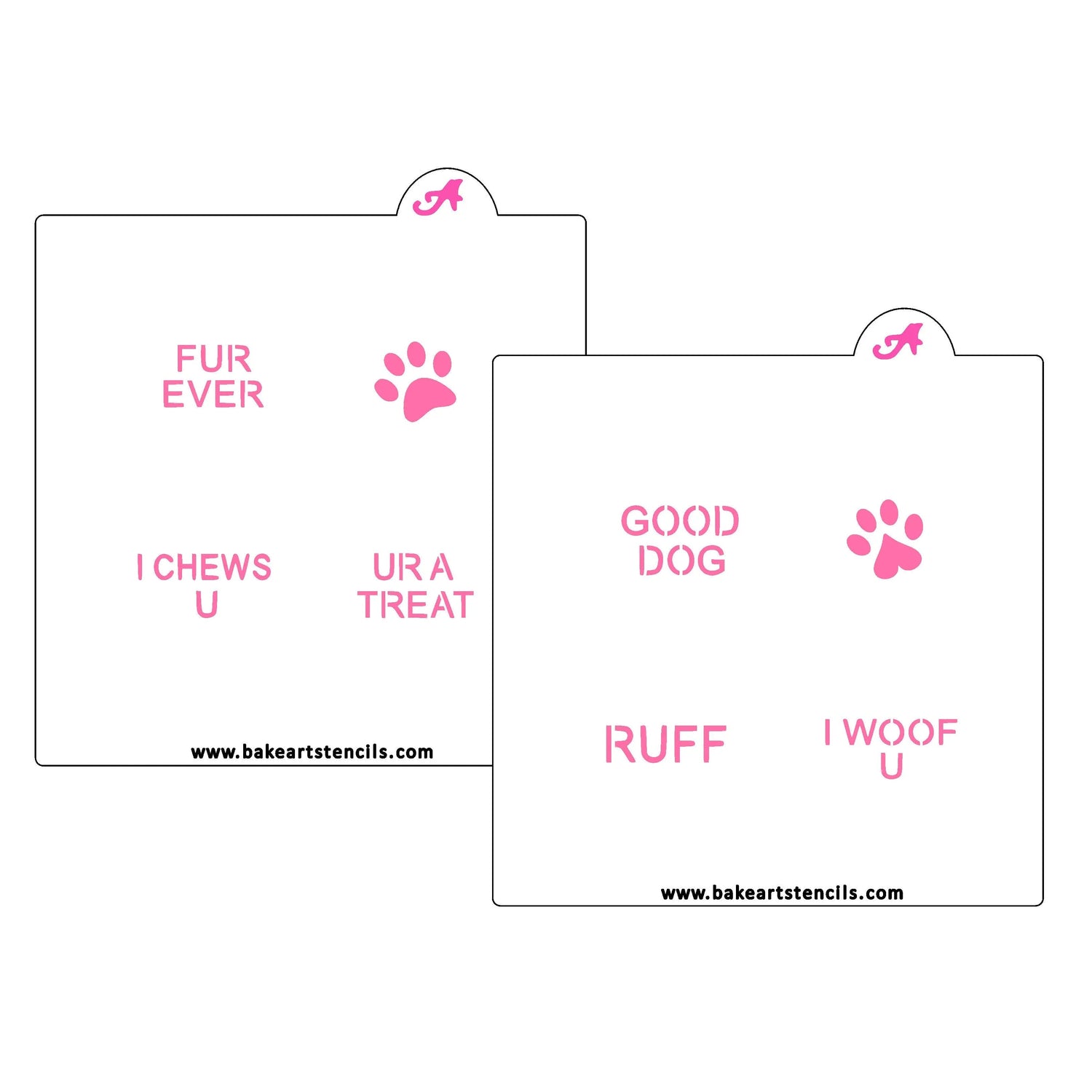 Dog Lovers Conversation Hearts Stencil