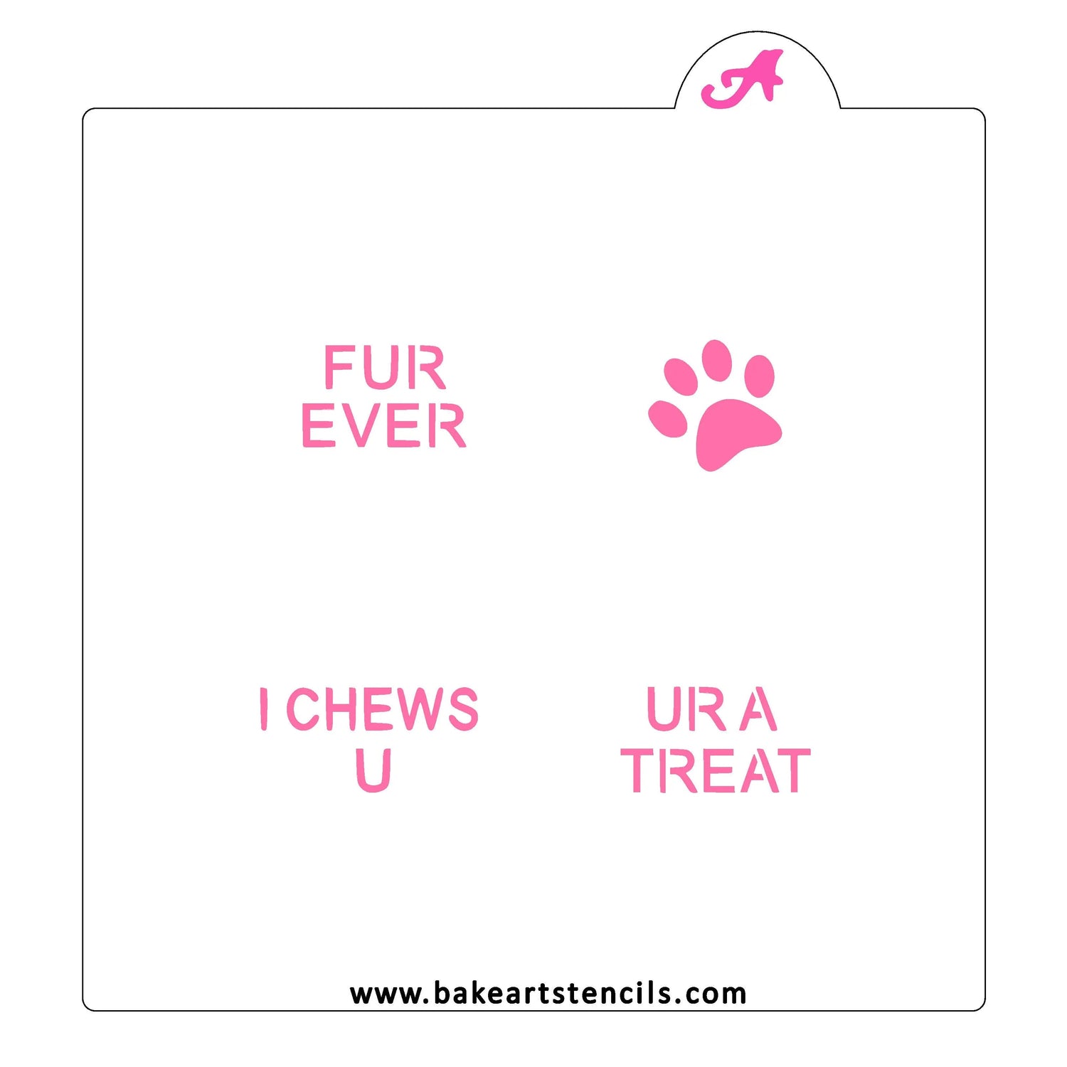 Dog Lovers Conversation Hearts Stencil