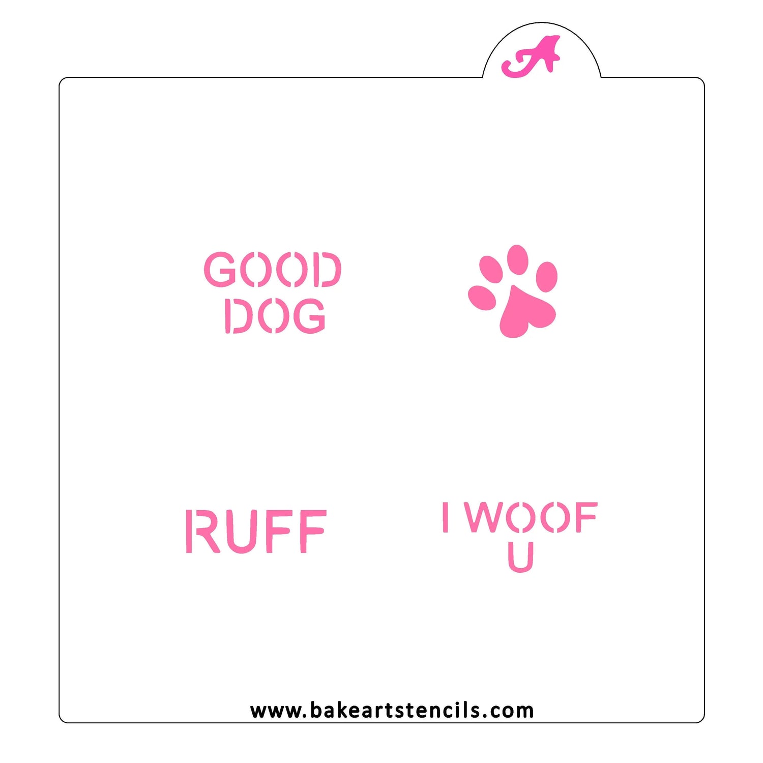 Dog Lovers Conversation Hearts Stencil