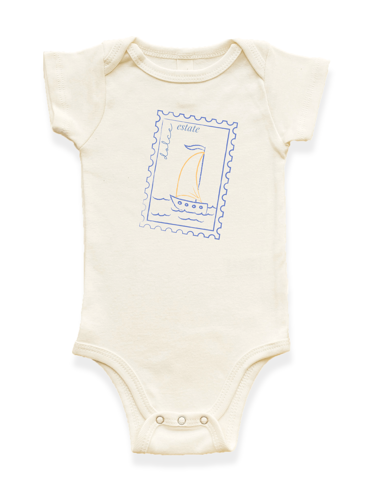 Dolce Estate Stamp Organic Cotton Baby Bodysuit by Tenth & Pine