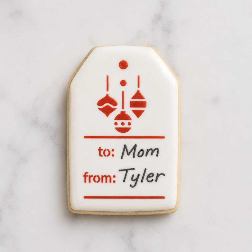 Ornament Gift Tag Cookie Stencil
