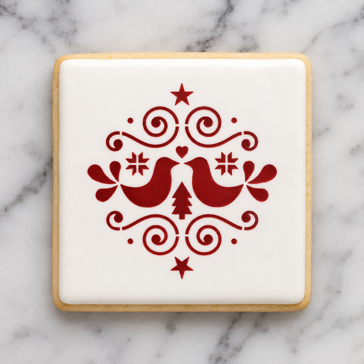 Turtle Doves Cookie Stencil