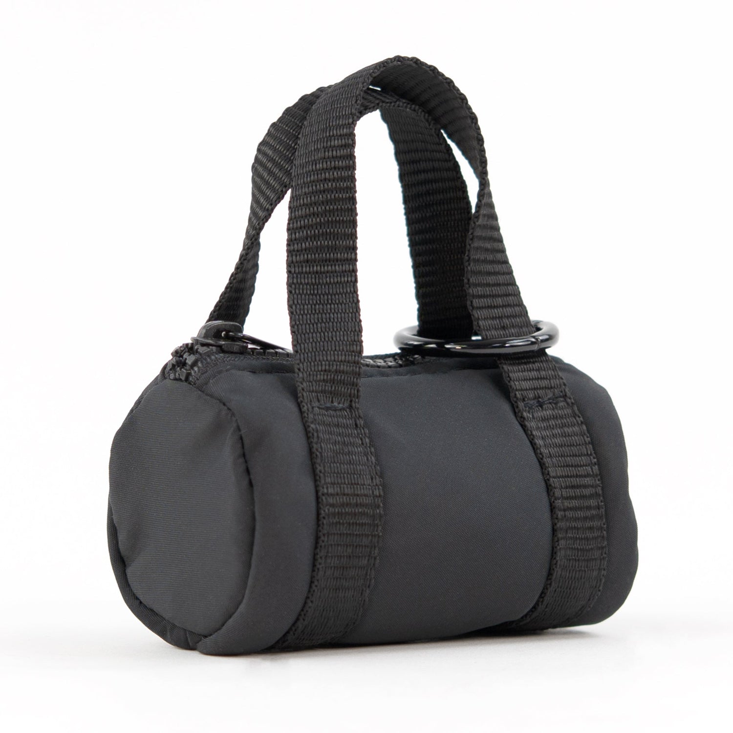 packlab Micro Nano Duffel Keychain - Black Mini Duffel Bag Coin Purse for Lip Balm, Earbuds & Everyday Essentials