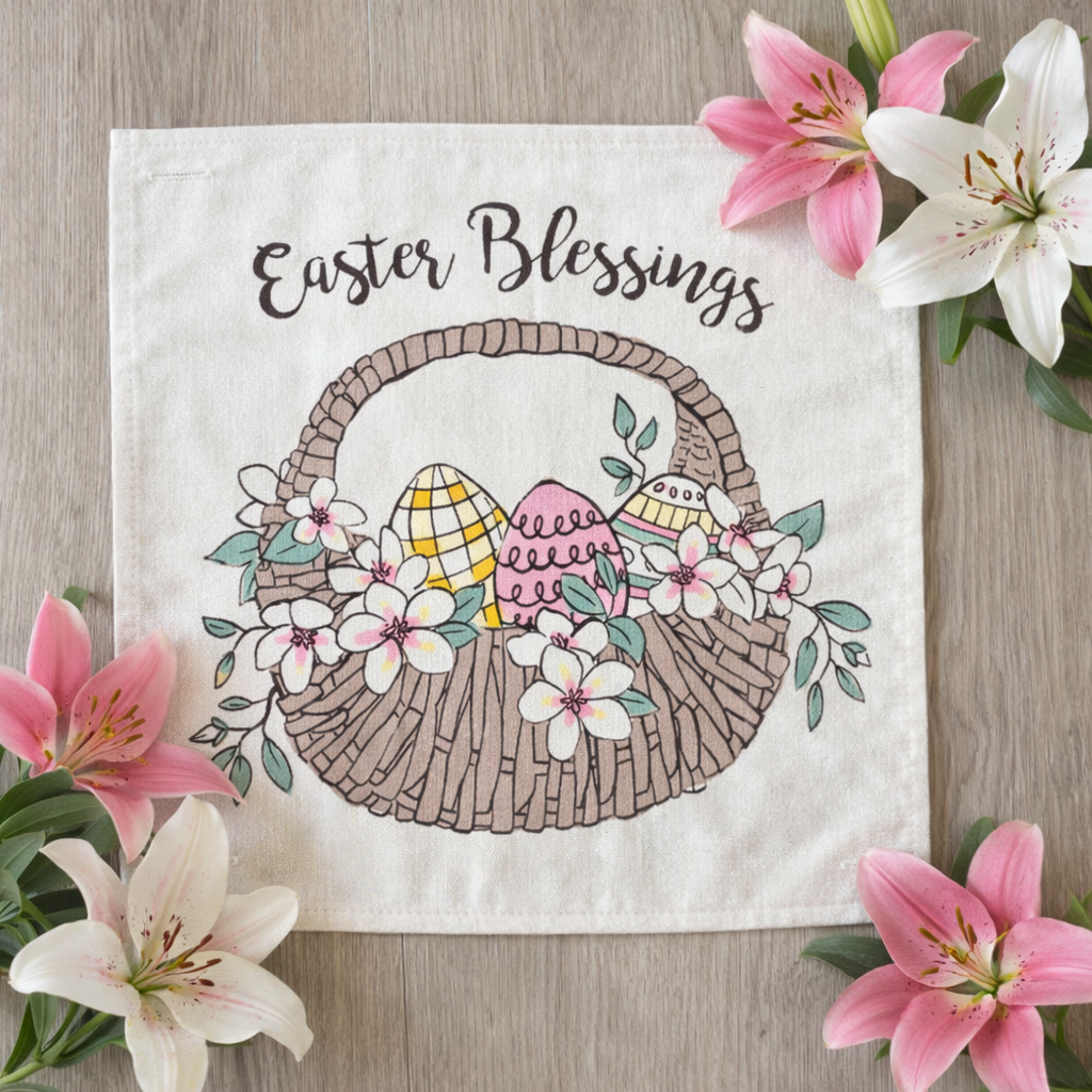 NEW! SPRING/EASTER BUNDLE: 3 seasons + TICKING FARM pillow: PRESSED FLOWERS, EASTER BASKET, JESUS TOMB