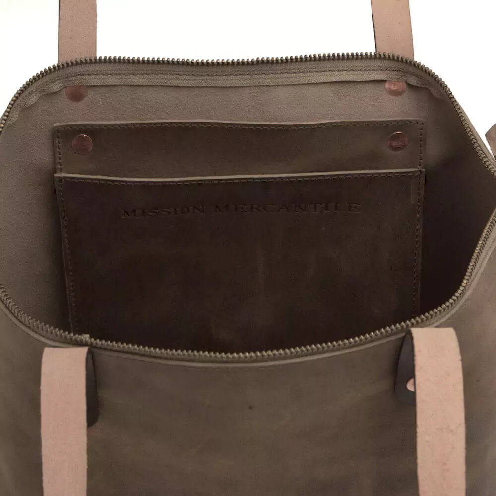 Eden LARGE Leather Tote Bag - Zippered