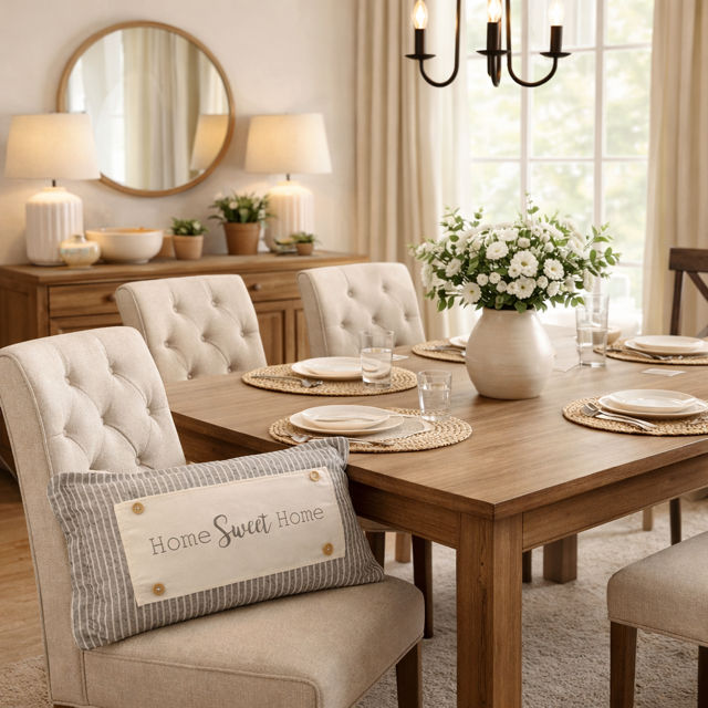 PANEL ONLY RECTANGLE Neutral Panel: Farmhouse Gray Between Holiday Inbetween Bench Bed Decor; HOME SWEET HOME