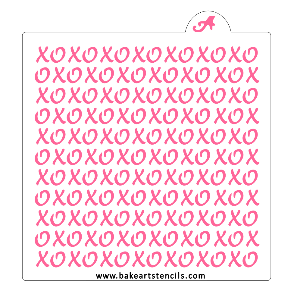 Fancy XOXO Pattern Stencil