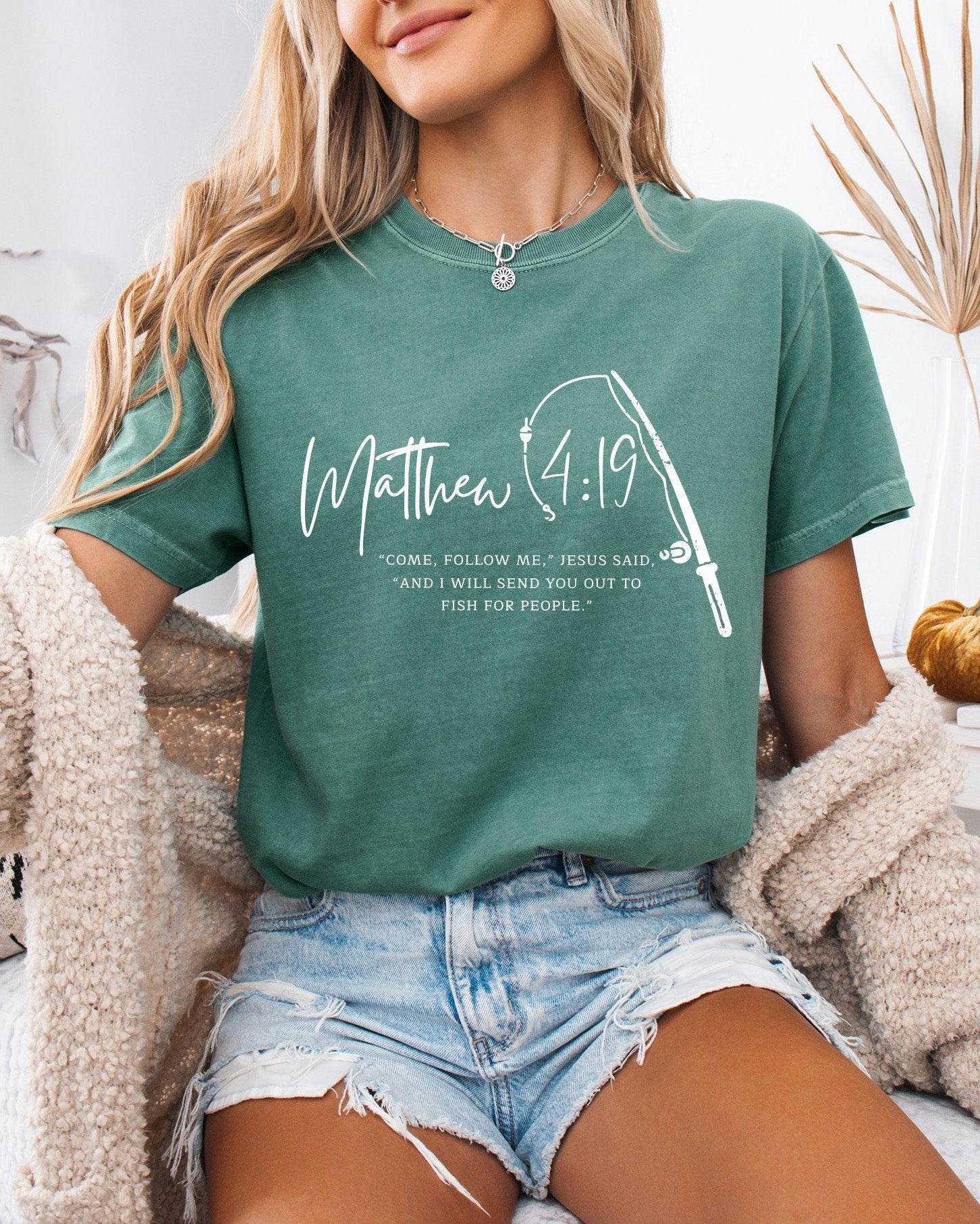 Fish for People Christian Comfort Colors Garment-Dyed T-Shirt – Discipleship Faith Graphic Tee