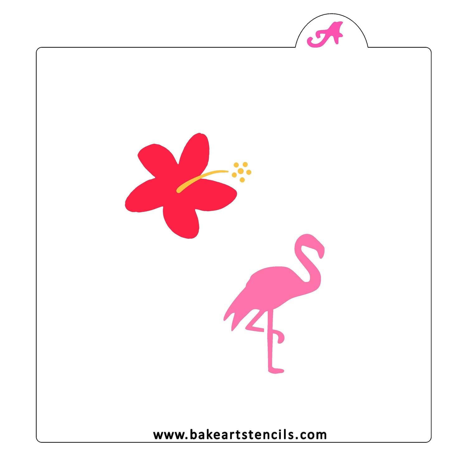 Flower and Flamingo Cookie Stencil