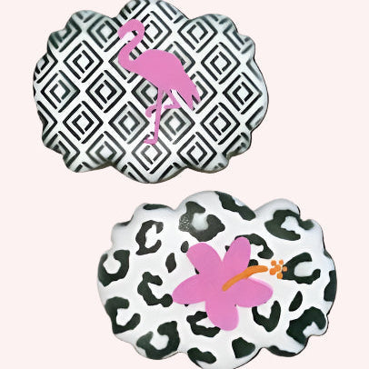 Flower and Flamingo Cookie Stencil