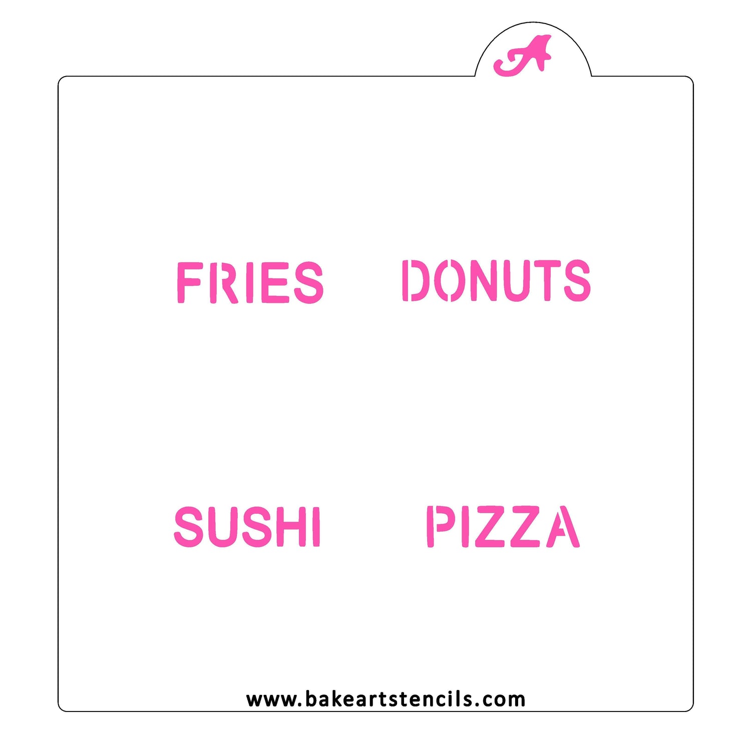 Food Conversation Hearts Cookie Stencil
