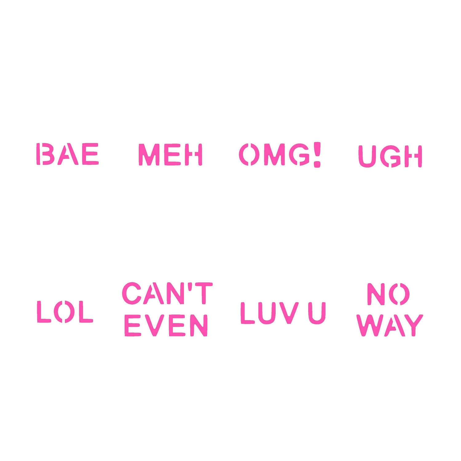 Fun Conversation Hearts Stencil Set