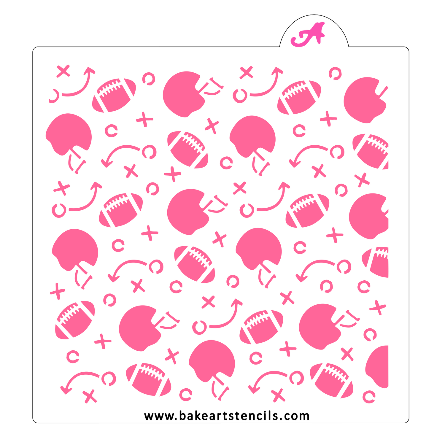 Game Day Cookie Stencil: Football, Helmets, Plays