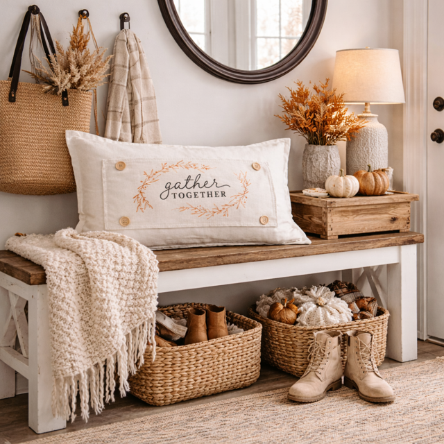 NEW! RECTANGLE SPRING/SUMMER/FALL BUNDLE: 3 seasons + BOHO REC. pillow: SPRING BIKE, OLD GLORY, GATHER TOGETHER