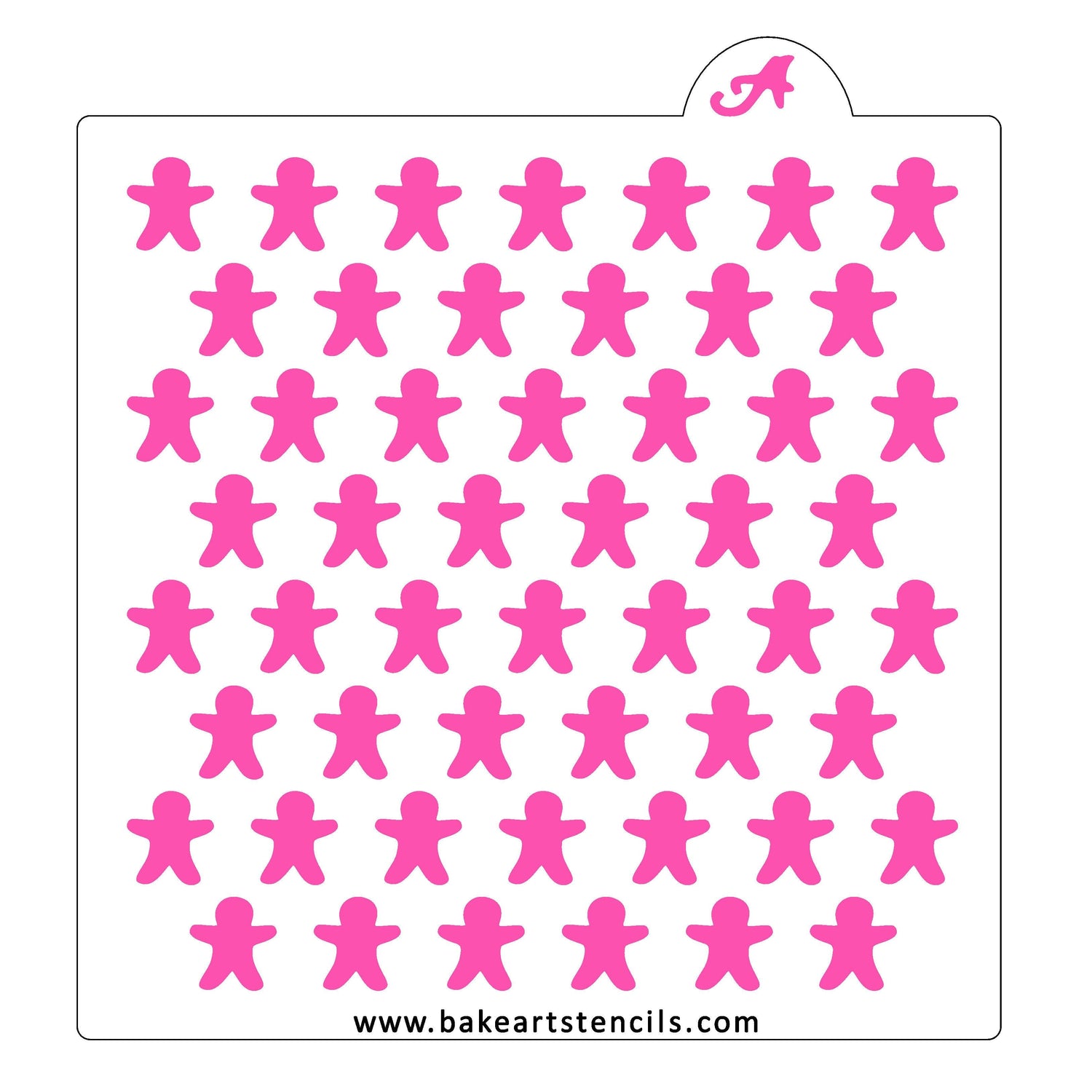 Gingerbread Man Pattern Stencil