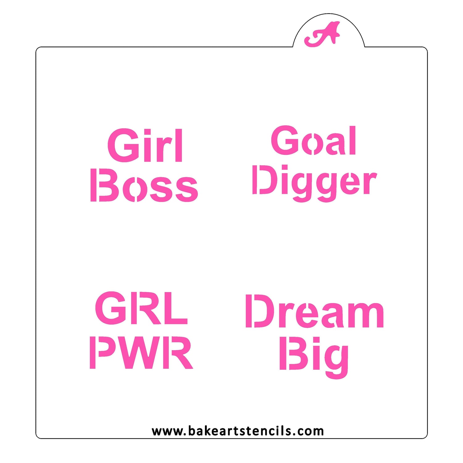 Girl Power Sayings Cookie Stencil