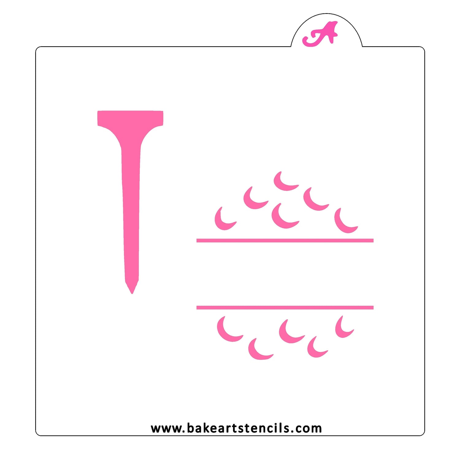 Golf and Tee Cookie Stencil
