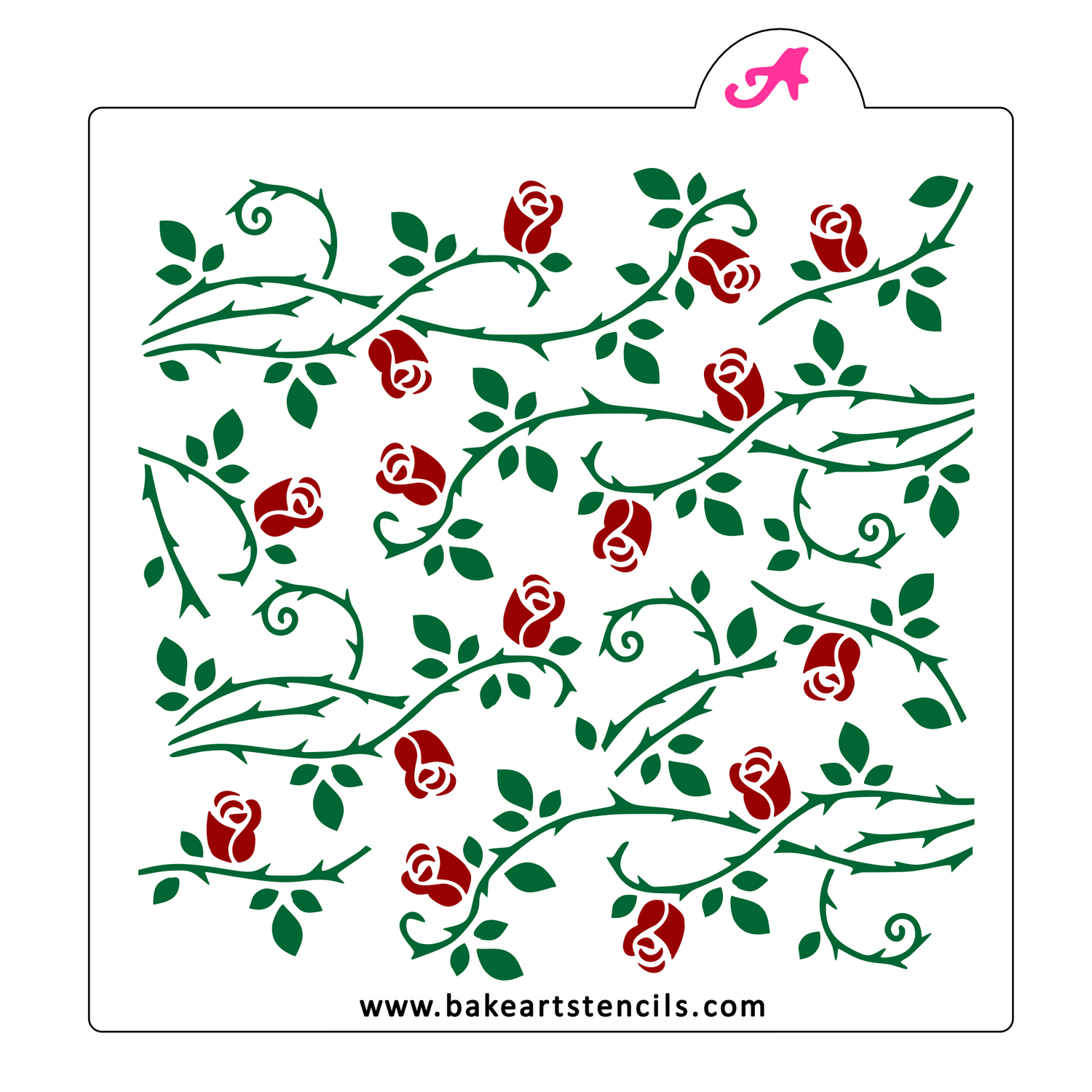 Gothic Rose Pattern Cookie Stencil