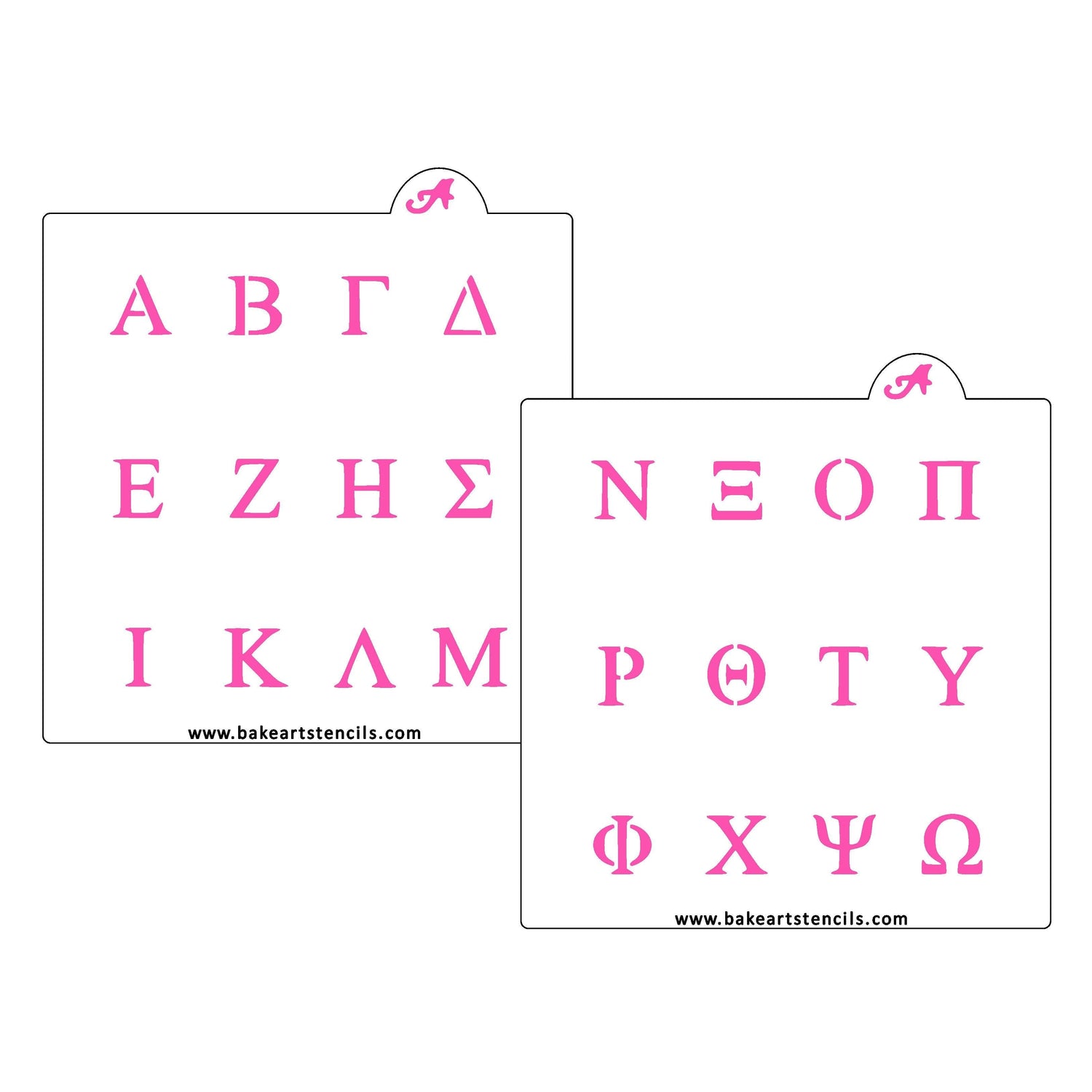 Greek Letters Stencil Set