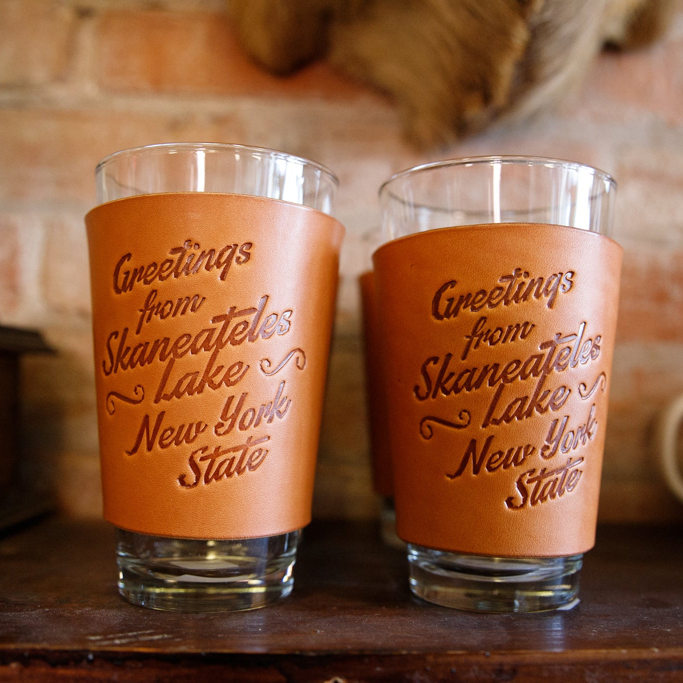 Leather Pint Glass - USA Made