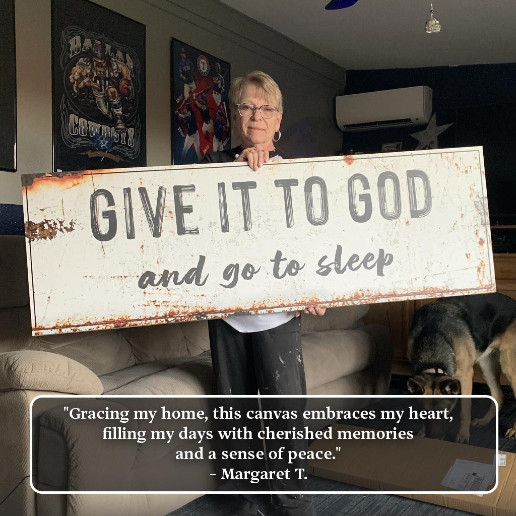 Give It to God and Go to Sleep β Rustic Christian Wall Art for Peaceful Nights