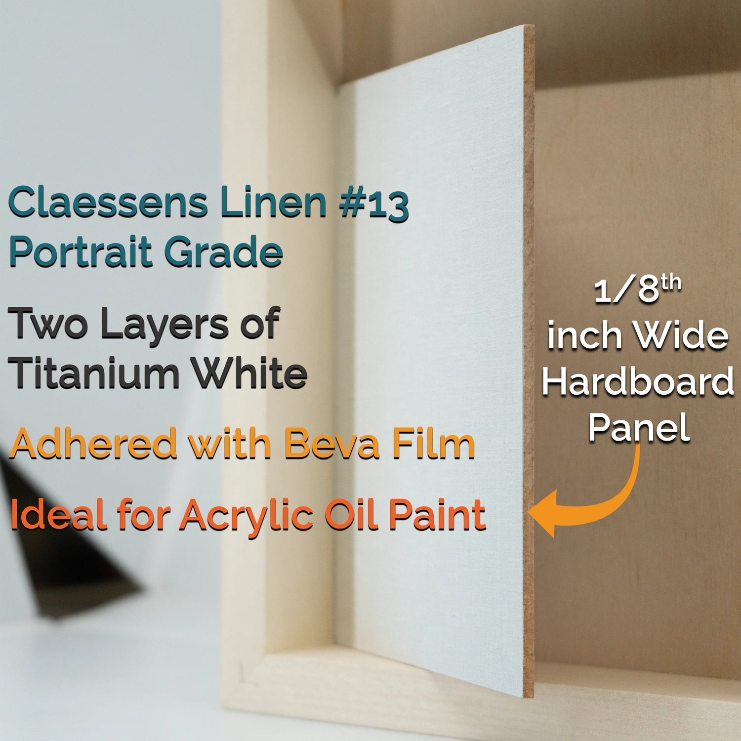 Trekell #113 Universal Primed Linen Panel - 1/8