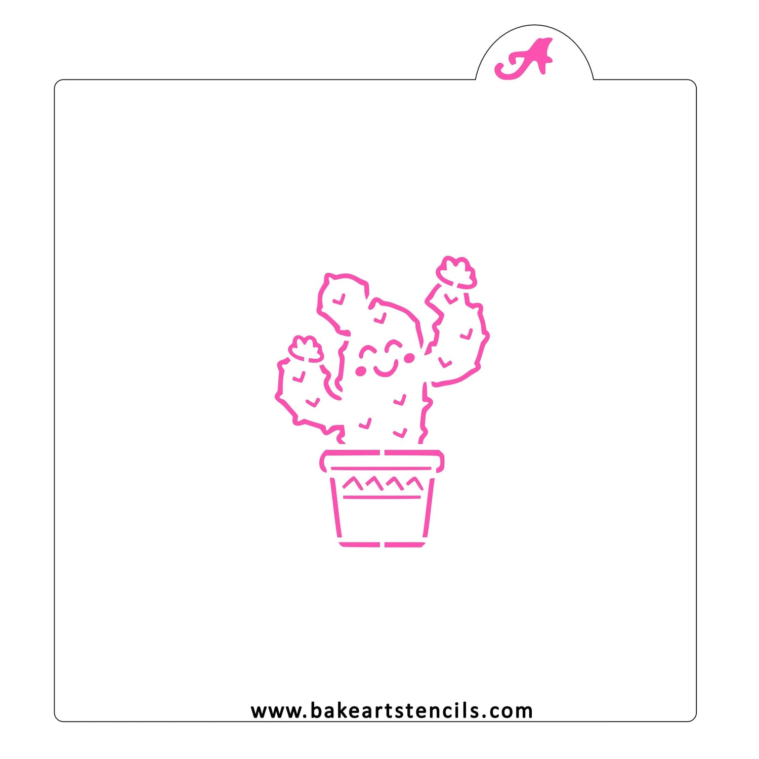 Happy Cactus PYO Cookie Stencil