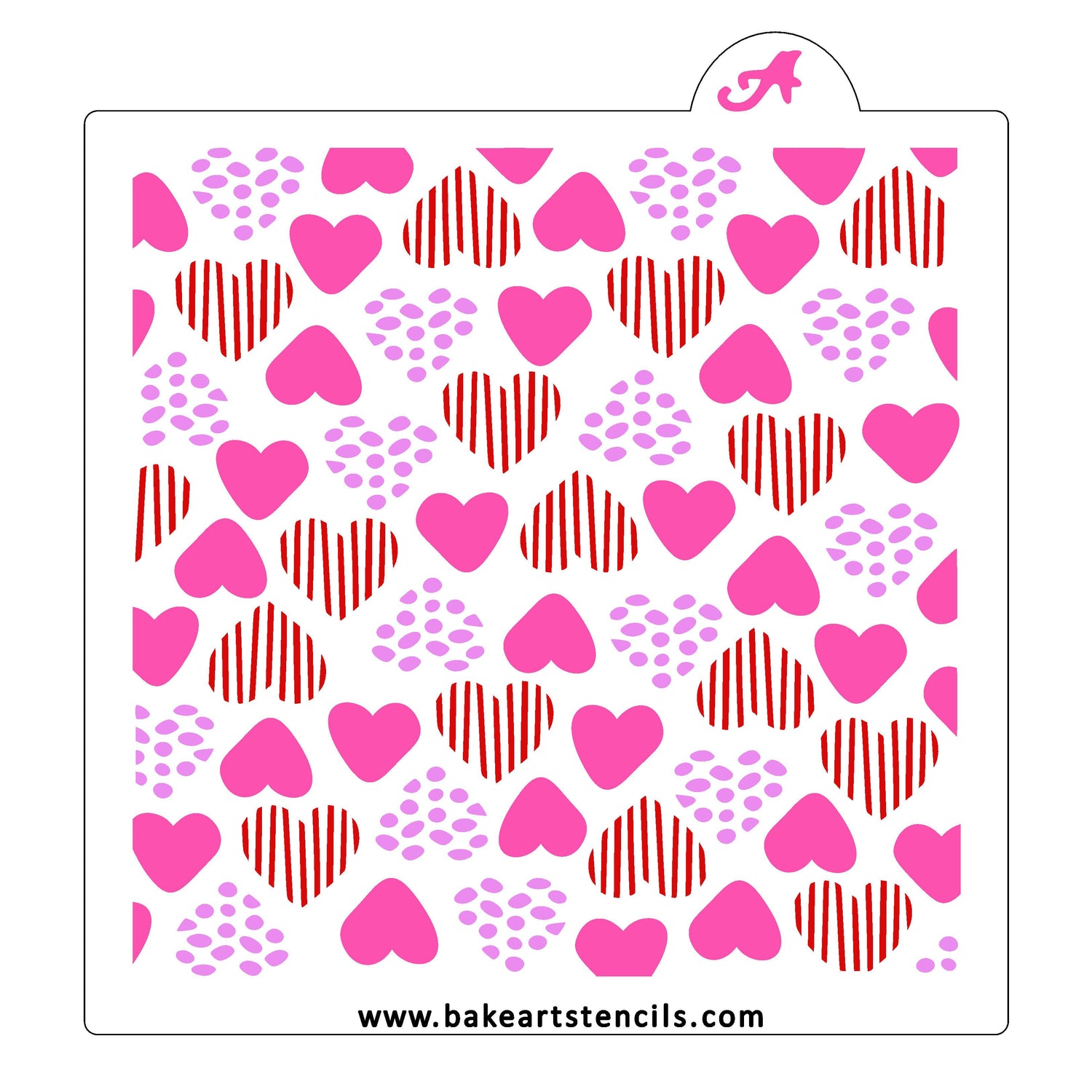 Heart Art Pattern Cookie Stencil