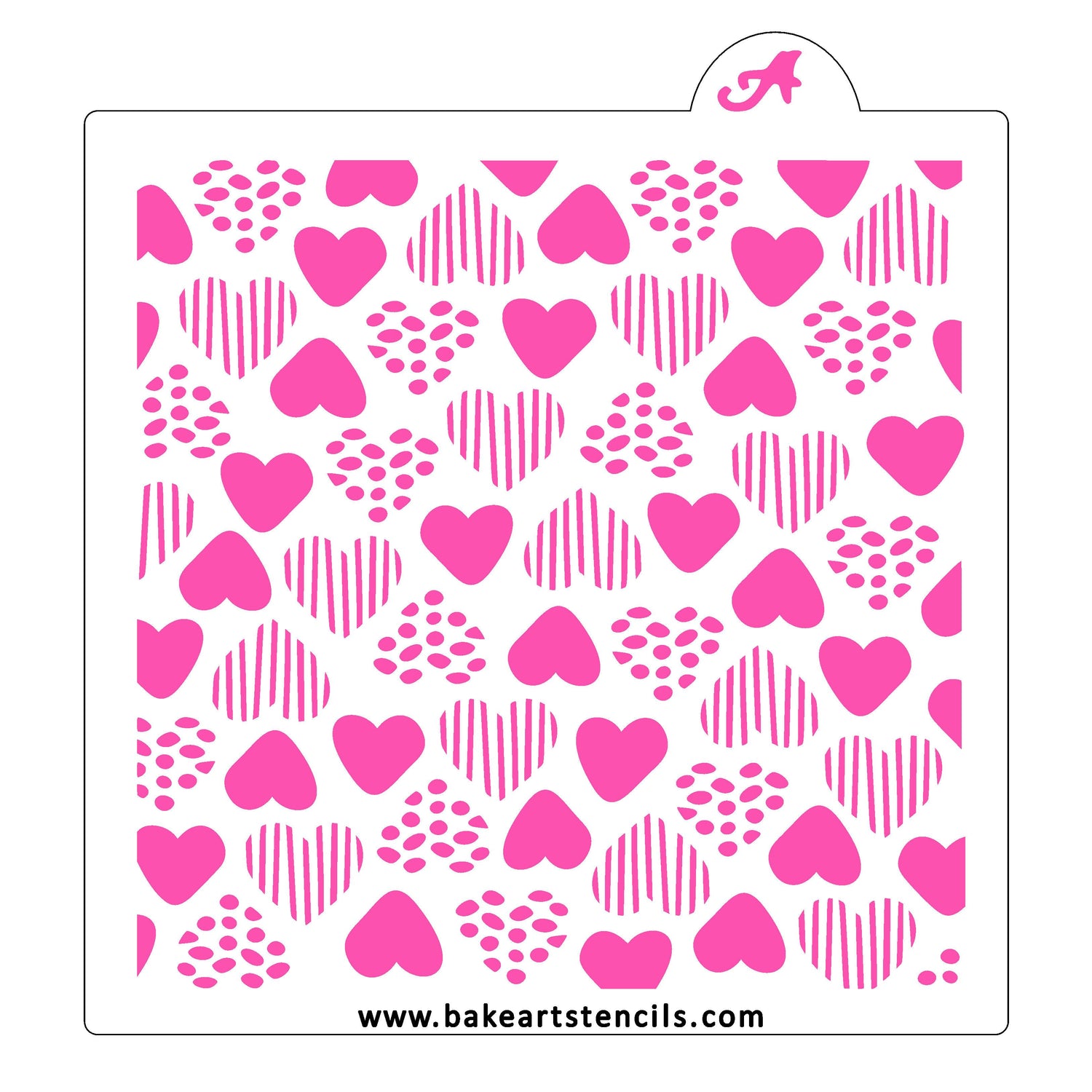 Heart Art Pattern Cookie Stencil