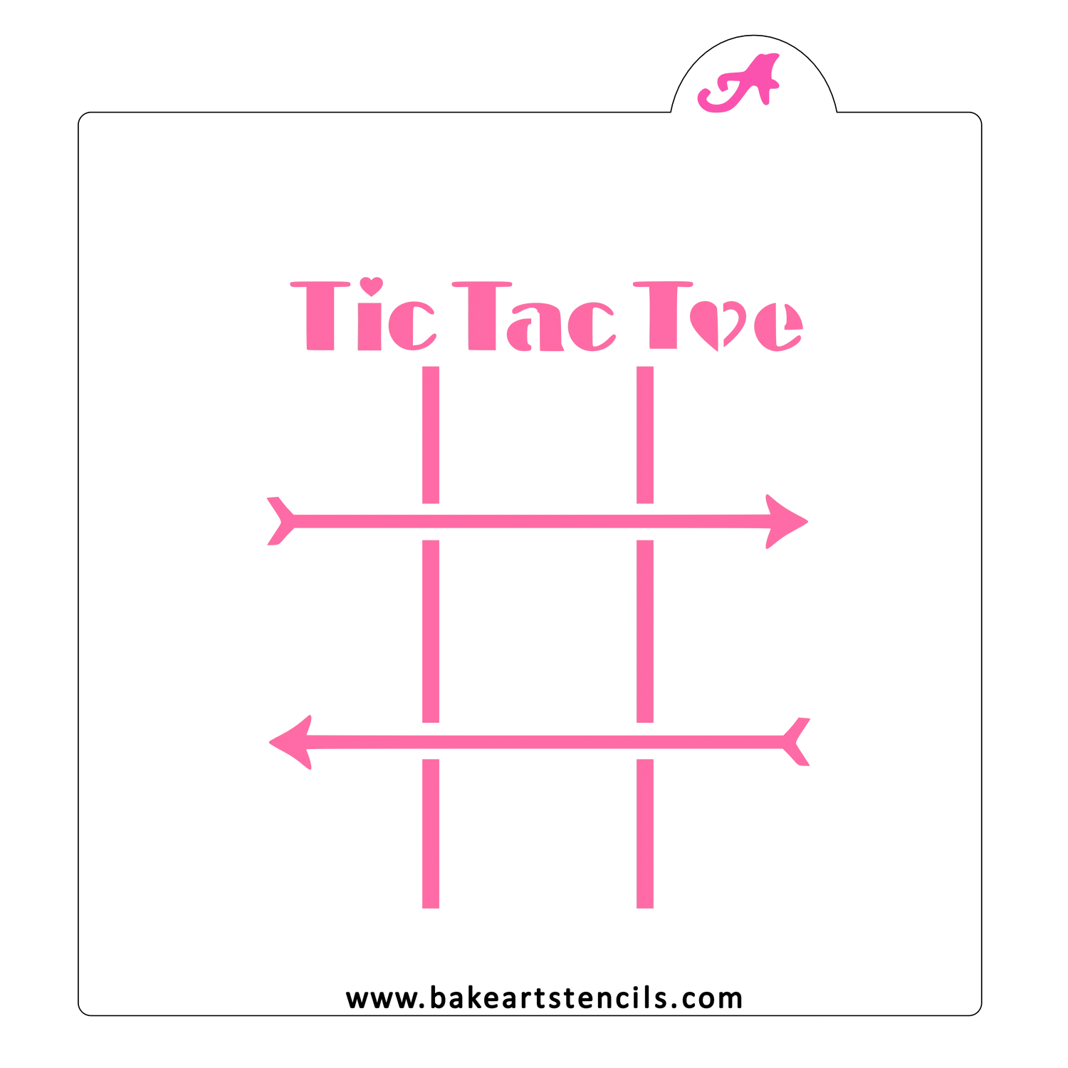 Heart Tic Tac Toe Cookie Stencil