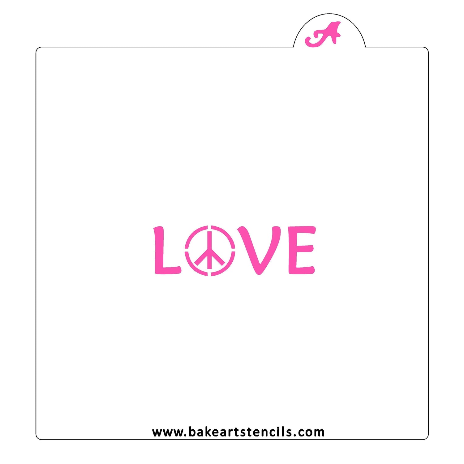 Hippie Love Cookie Stencil