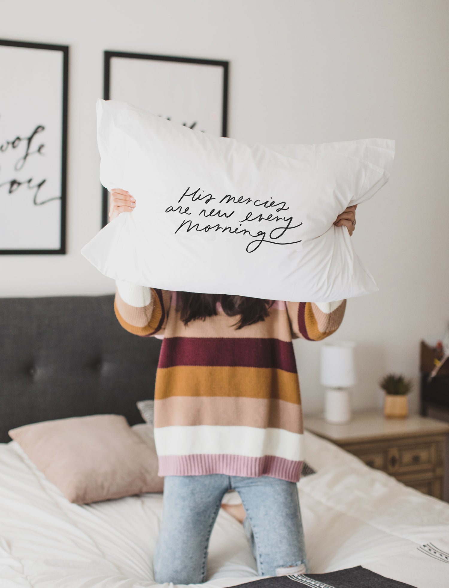His Mercies are new pillow case
