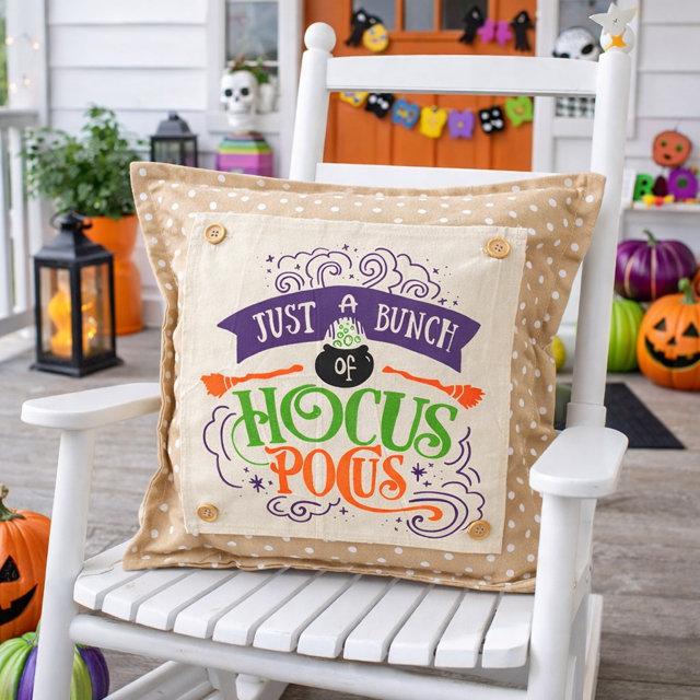 PANEL ONLY: SQUARE Holiday Panel: Fall, Autumn Halloween Witches Brew Caldron HOCUS POCUS