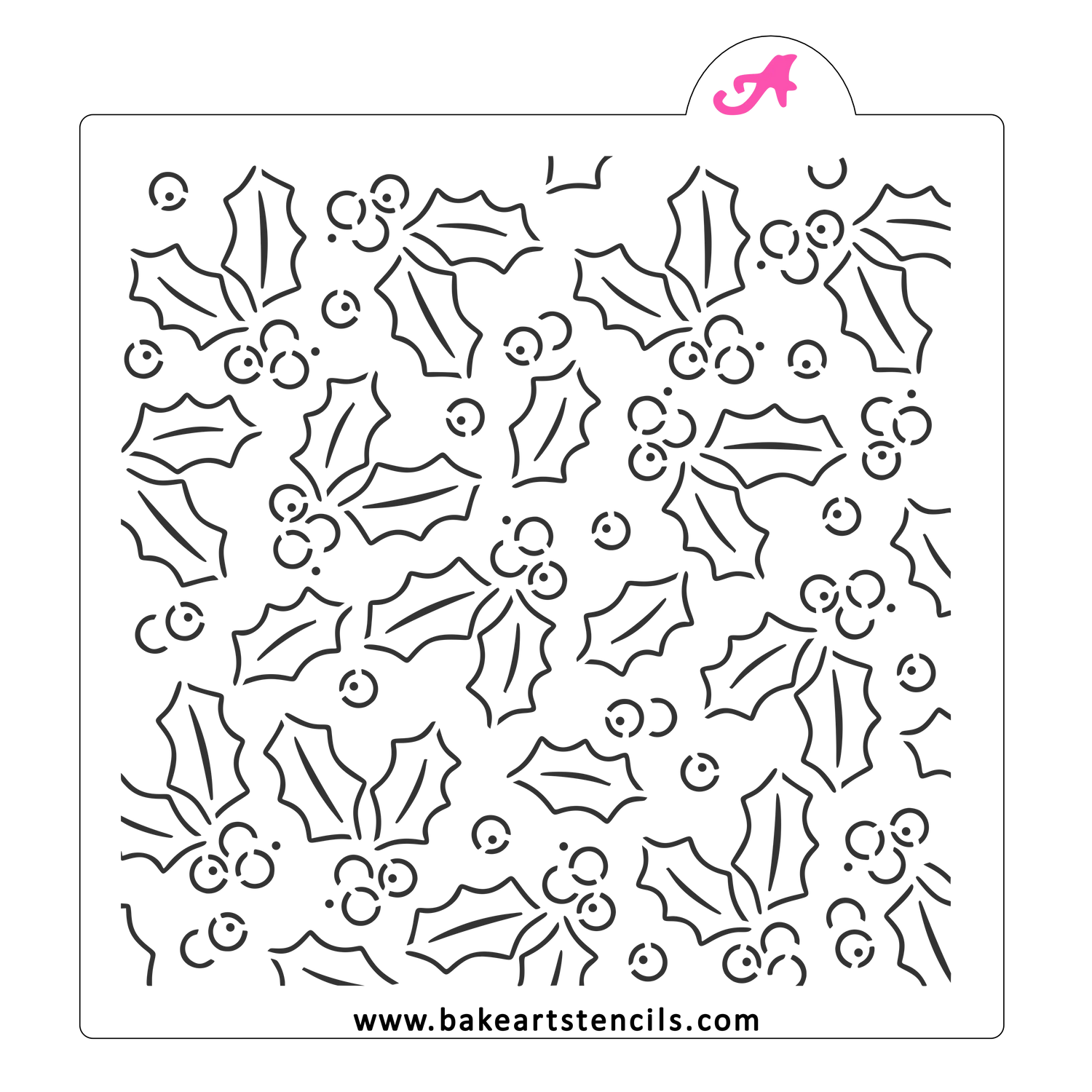 Holiday Holly Cookie Stencil Set