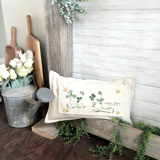 PANEL ONLY: RECTANGLE Botanical Shamrock St. Patrick's Farm Spring, Summer; WHITE CLOVER