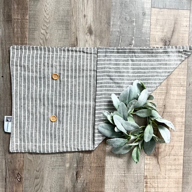 COVER ONLY: RECTANGLE CREAM/ DARK CHARCOALSTRIPES PILLOW COVER (no insert)