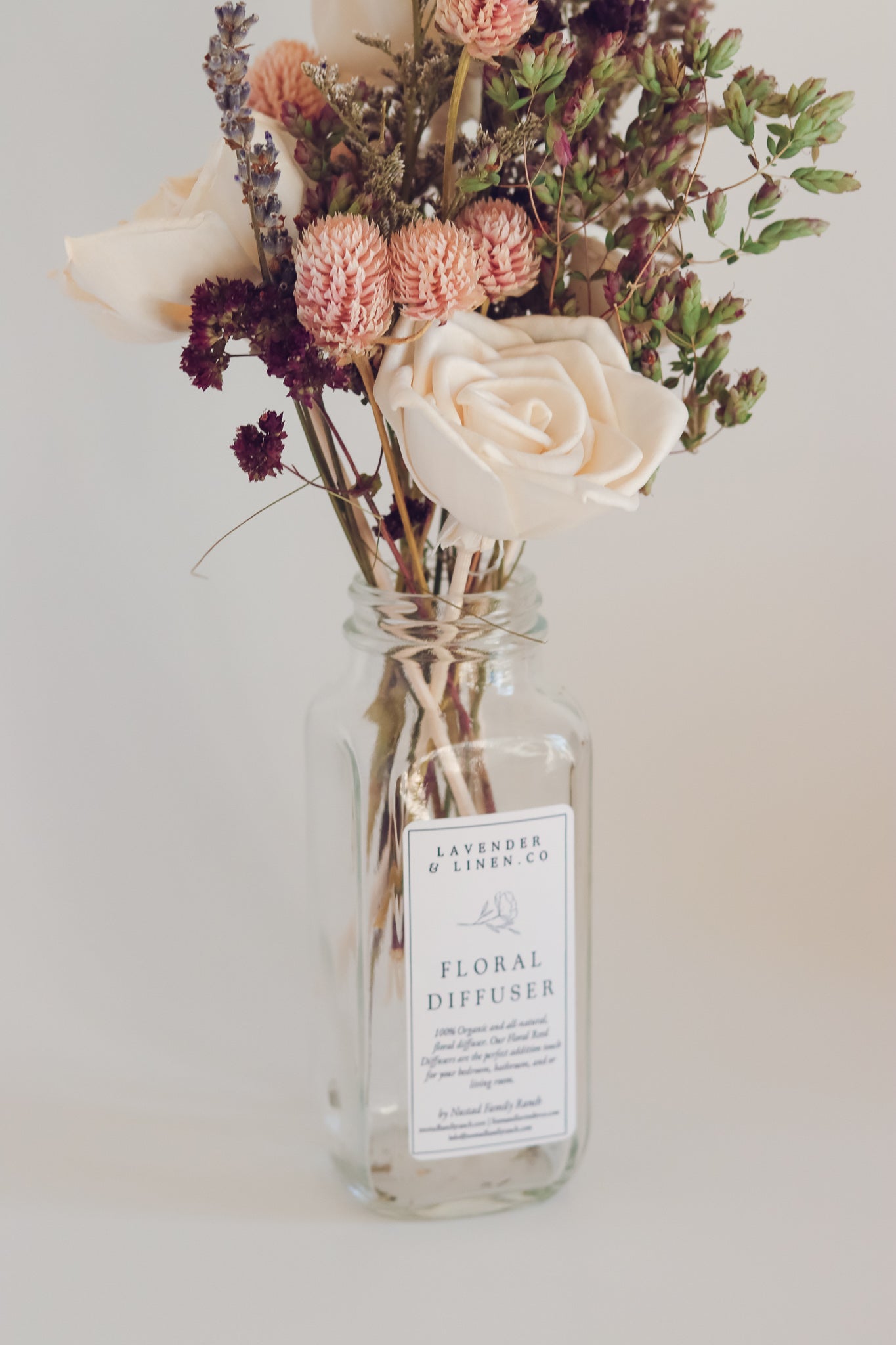 Dried Flower Reed Diffuser | Floral Home Fragrance with Caspia 8oz