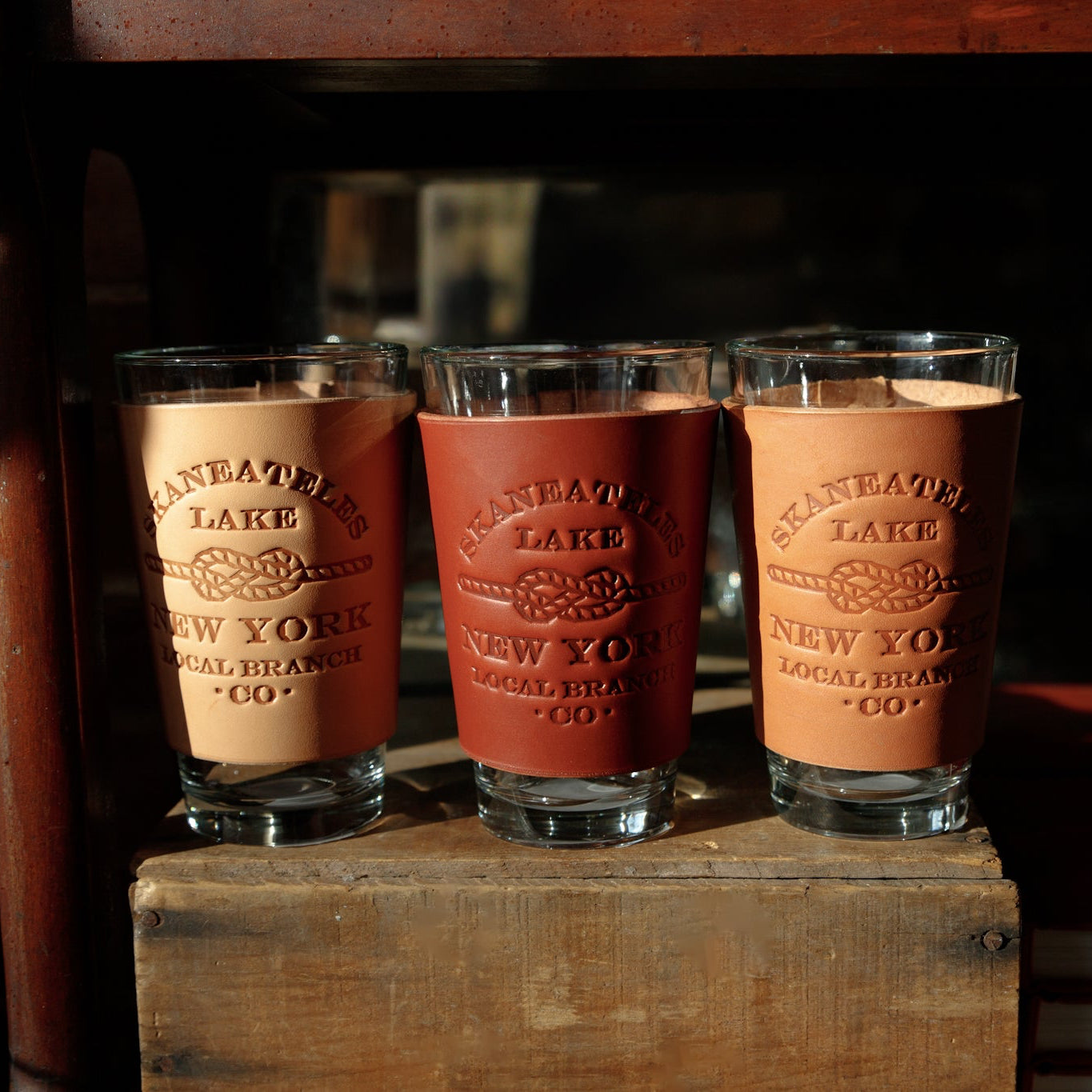 Leather Pint Glass - USA Made