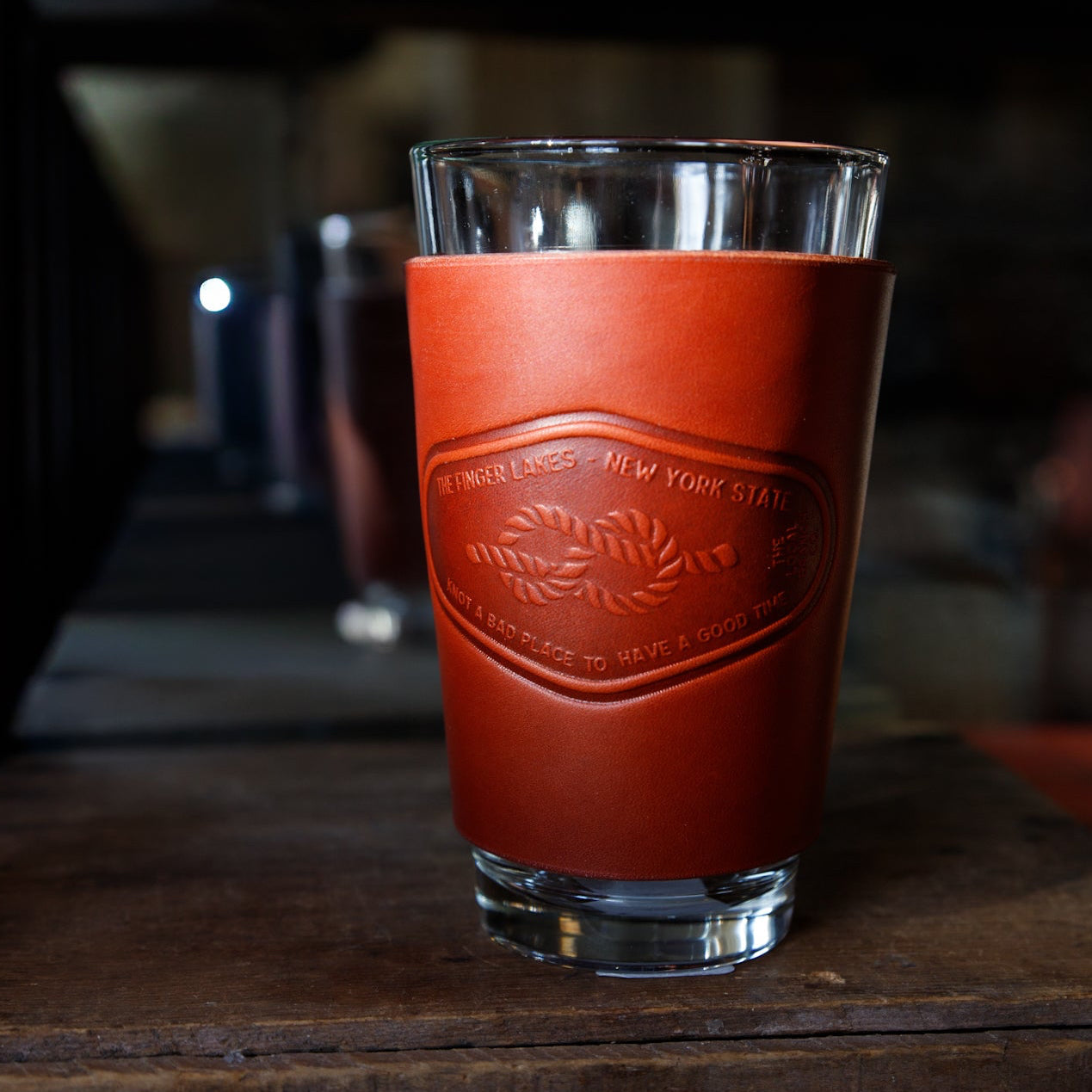 Leather Pint Glass - USA Made
