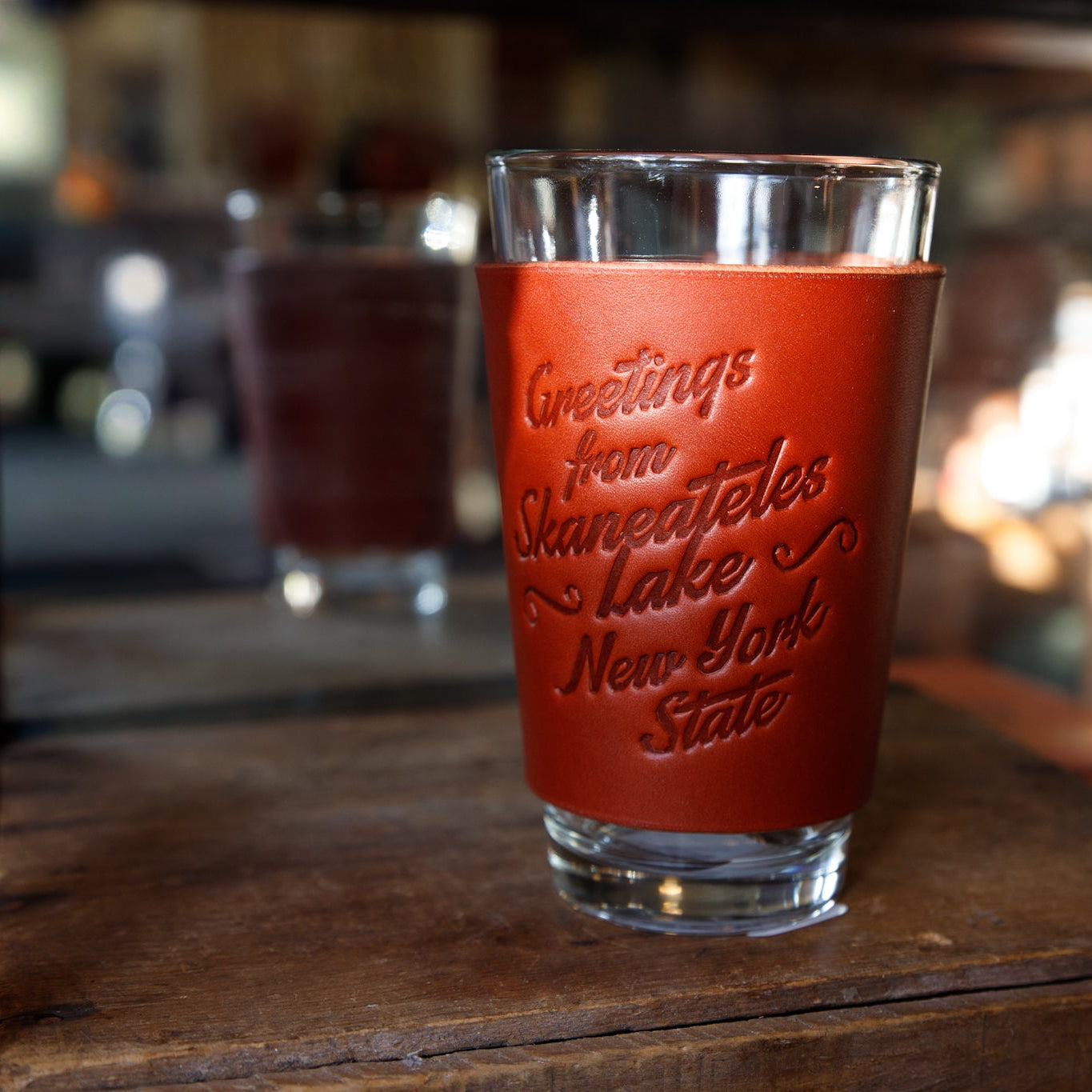 Leather Pint Glass - USA Made